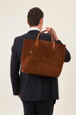Leather Briefcase in Coccio