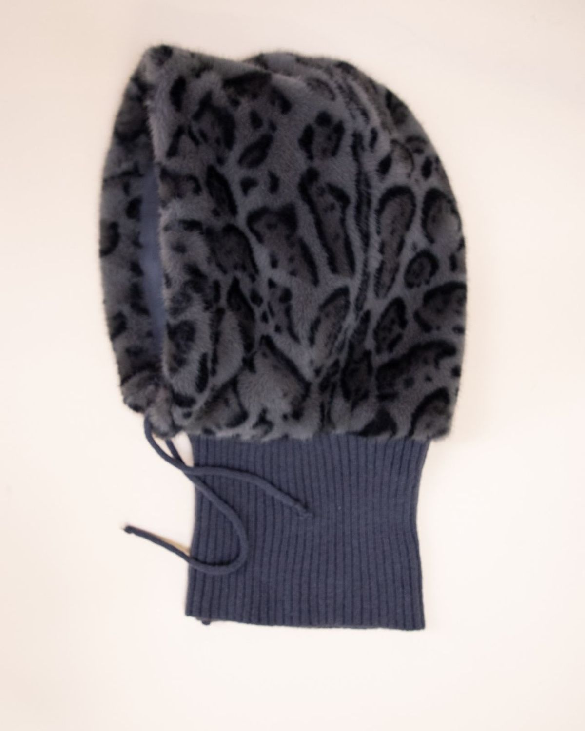 Leopard Fur Hood Scarf, COLOR: GRAY
