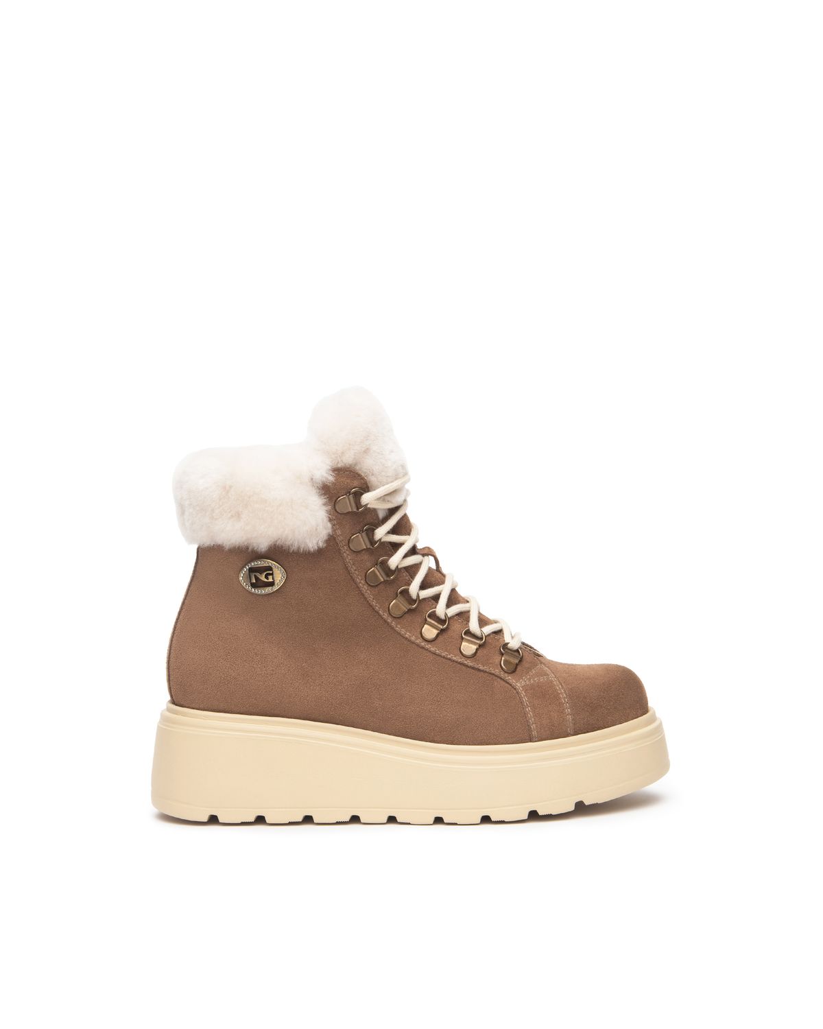 Alpine Suede Fur-Lined Hiker, COLOR: Chestnut Suede, Size: 36