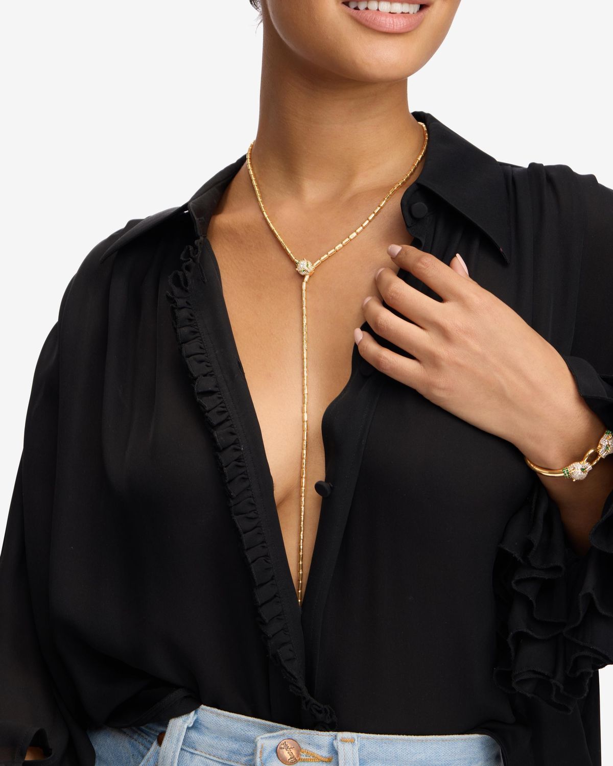 Jaguar Bolo Lariat Necklace