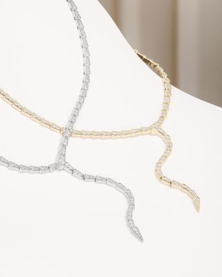 PAVÉ SERPENT LARIAT NECKLACE 18"