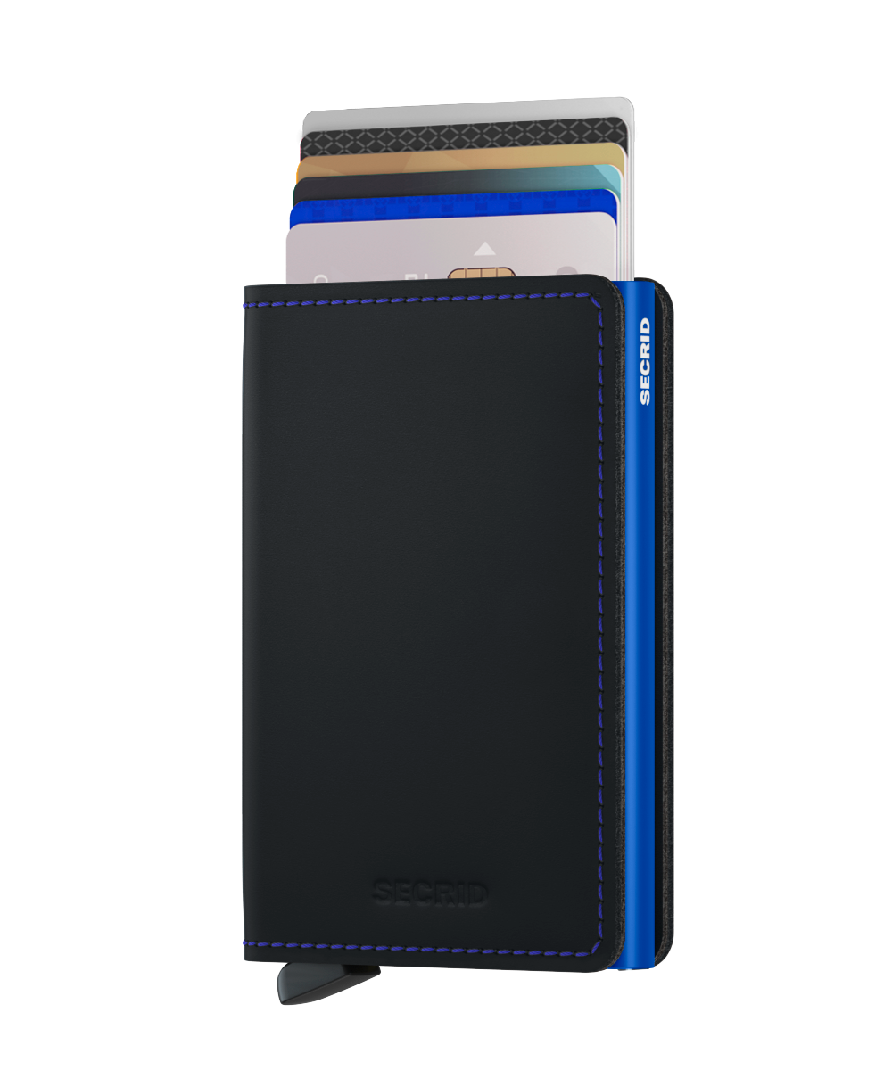 Slimwallet Matte, COLOR: Black &amp; Blue