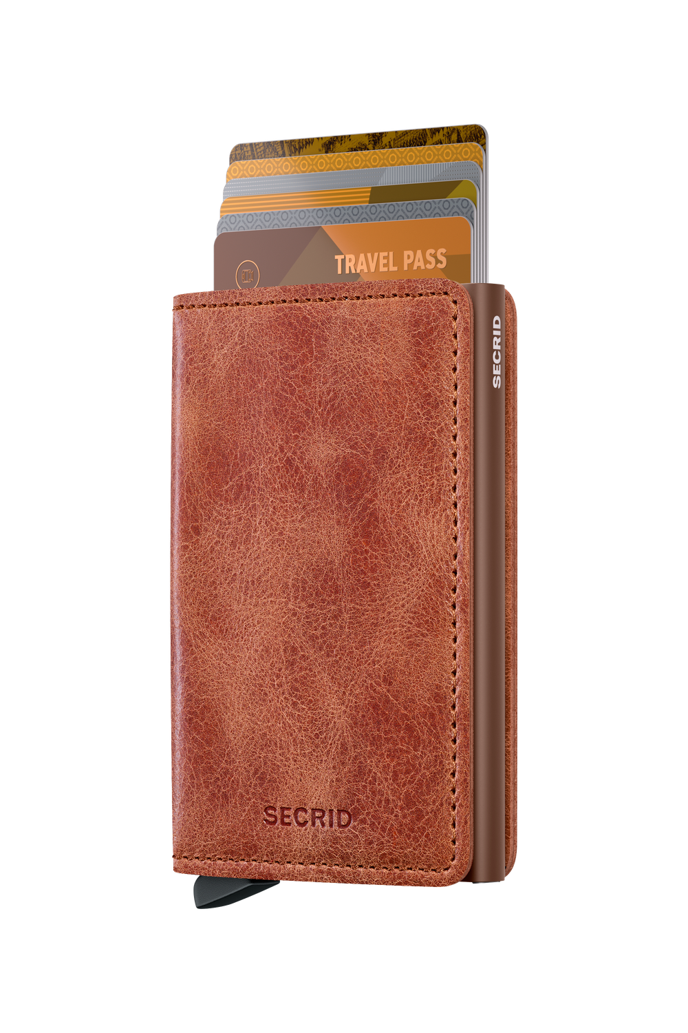 Slimwallet Vintage, COLOR: Cognac-Brown