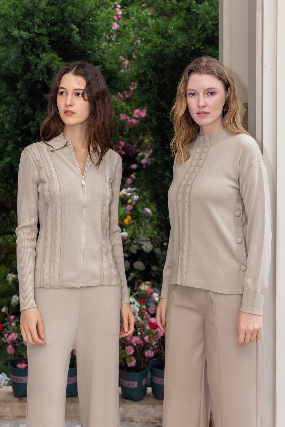 Trisha Zip Up, COLOR: Beige, Size: XS
