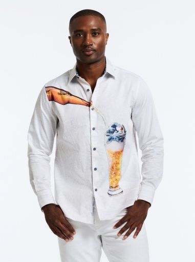 Shark Brew Long Sleeve Woven Shirt, Size: SMALL