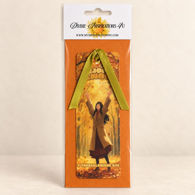 Rejoice Always Handmade Bookmark - Gold Ribbon