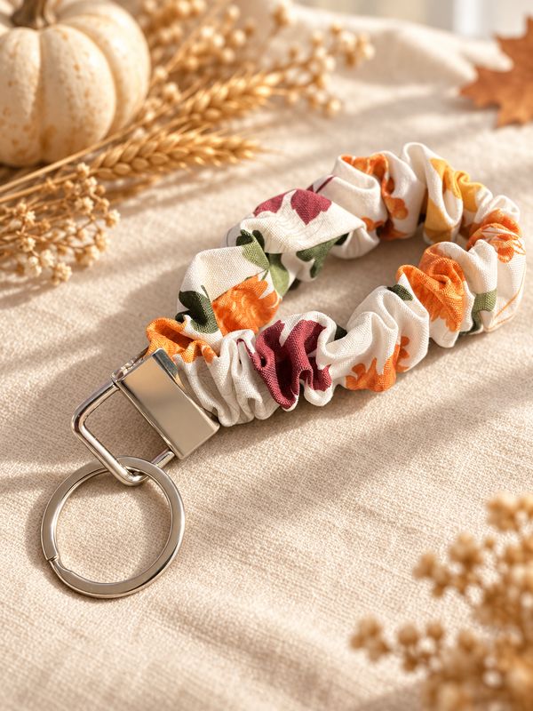 Fall Floral Wristlet Keychain