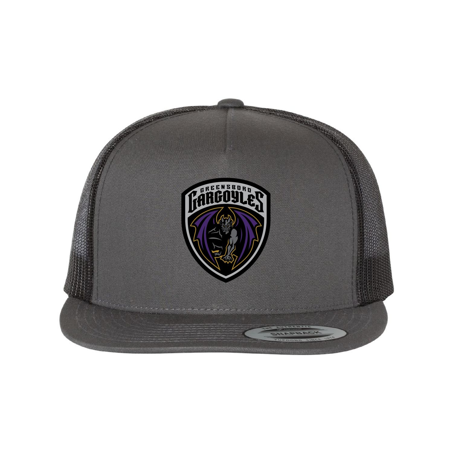Greensboro Gargoyles Charcoal/Blk Five-Panel Classic Trucker Cap