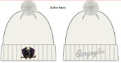 Gargoyles Cream Knit Hat with Forward Stick Embroidered Logo