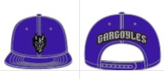 Gargoyles Flatbrim Purple Face/Wordmark Logo Hat