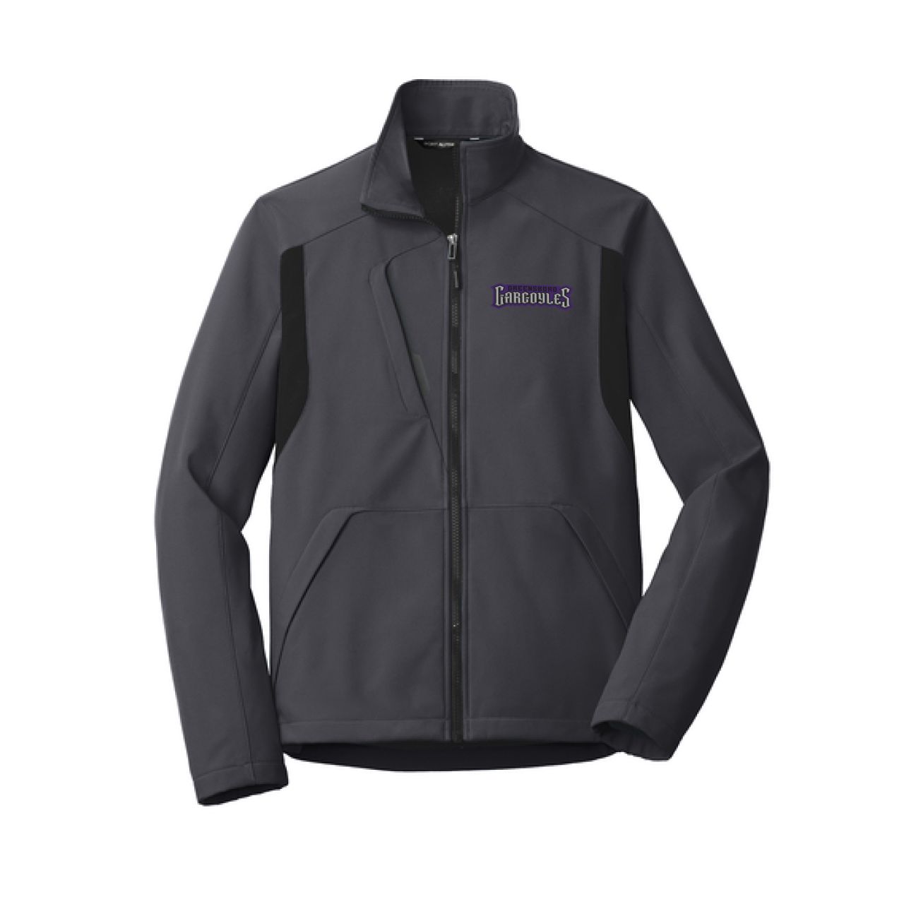 Gargoyles Grey/Blk Wordmark Patch Soft Shell Jacket