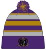 Gargoyles Multi Stripe Purple/Gold Pom Cuff Knit Hat