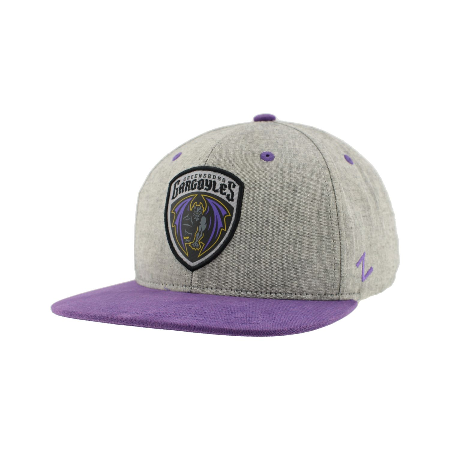 Greensboro Gargoyles Highcut Med Grey Suit/Black Official 3D Flat Bill Hat