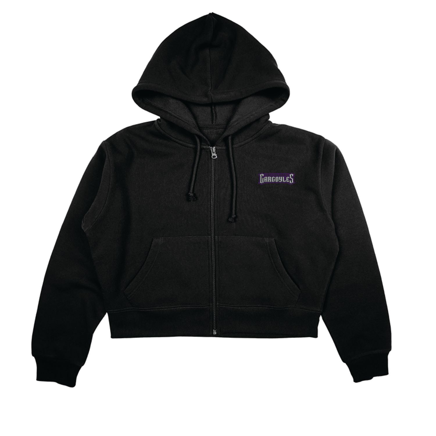 Gargoyles Women's Black Cropped Full Zip Hoodie