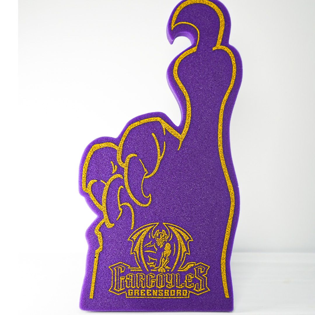 Greensboro Gargoyles Purple/Gold Primary Foam Claw