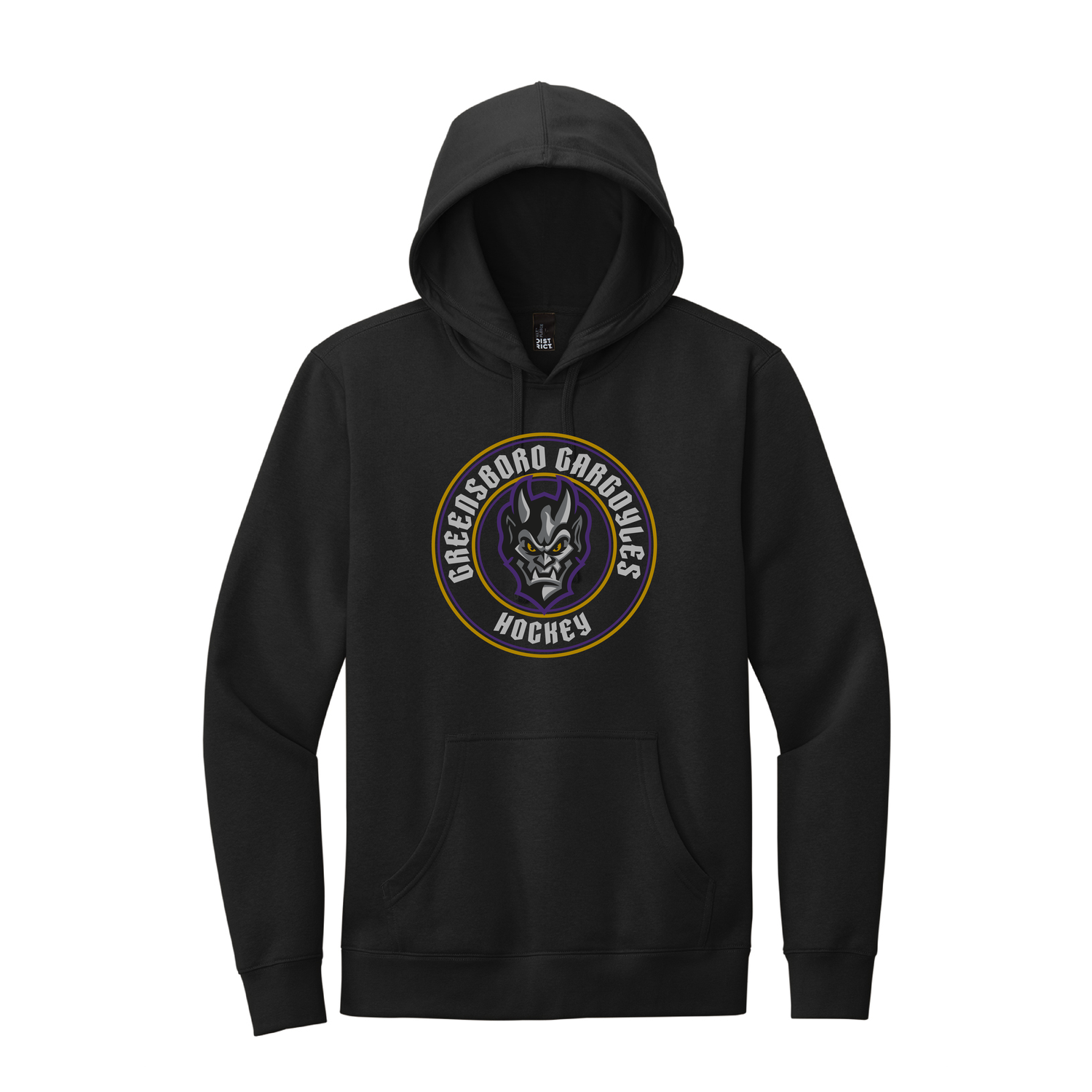 Gargoyles District Round Face Logo Hoodie in Black, Size: S