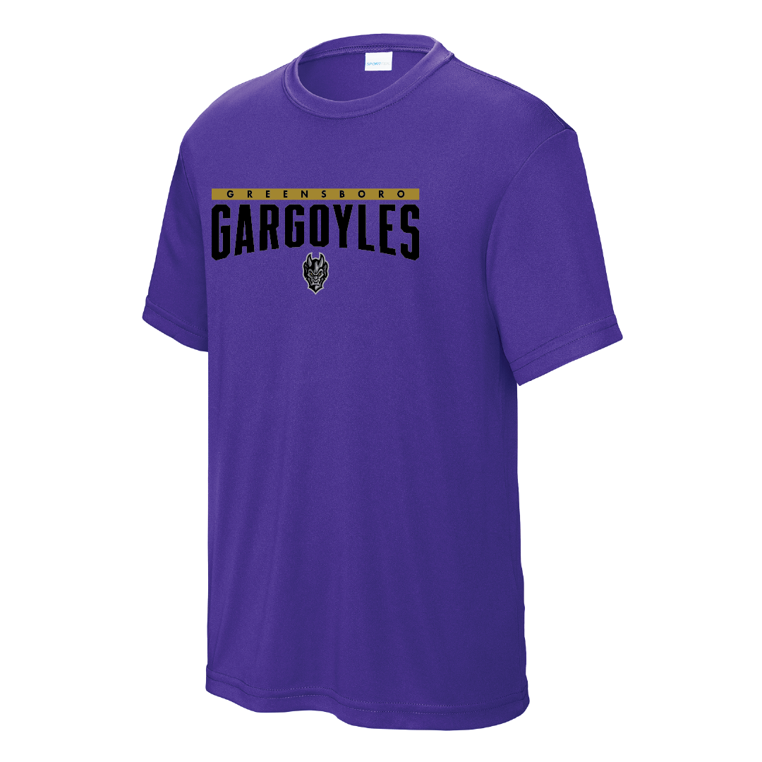 Greensboro Gargoyles Youth Purple Competitor Tee, Size: S