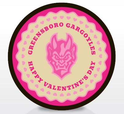 Greensboro Gargoyles Valentine's Day Puck