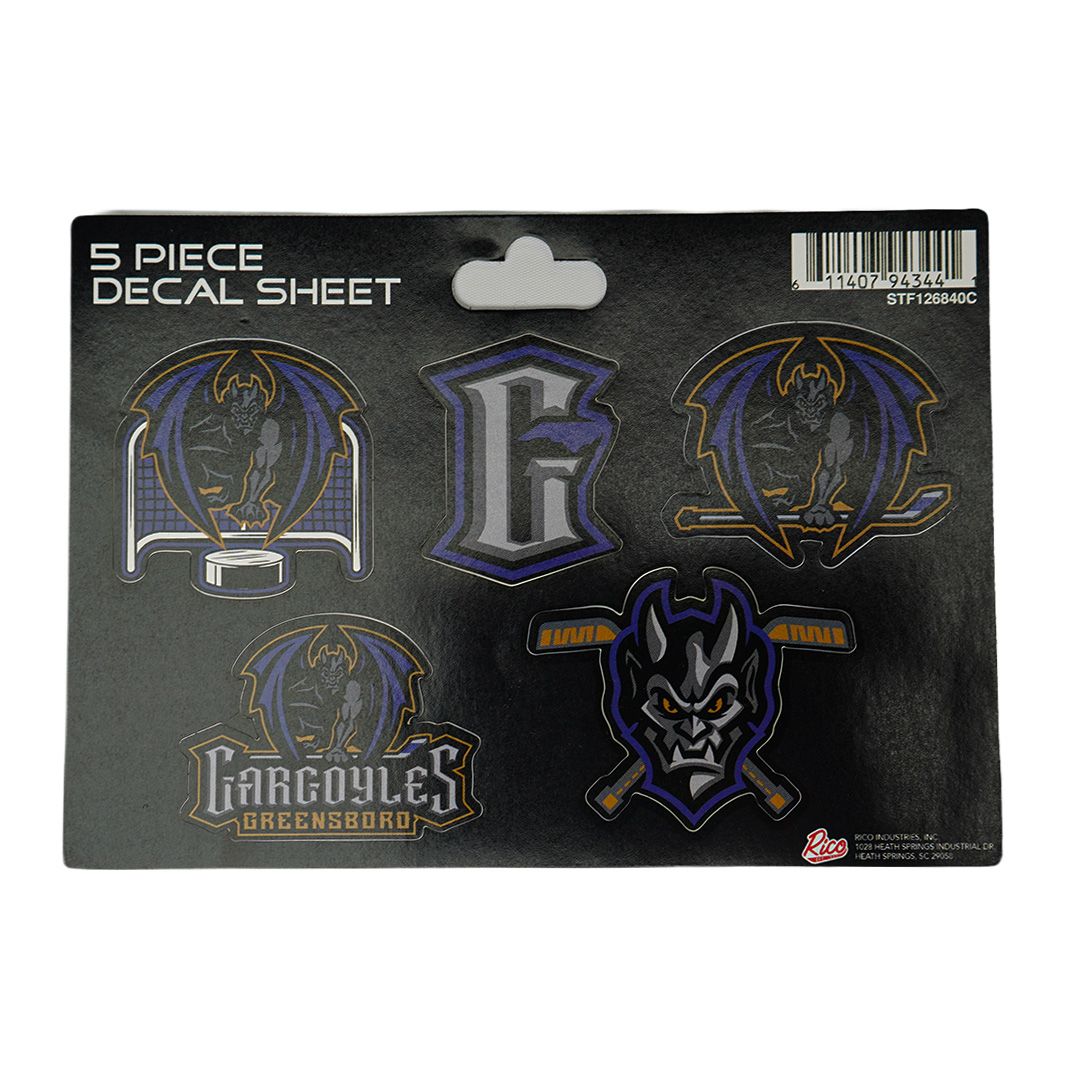 Greensboro Gargoyles 5-Piece Sticker Sheet