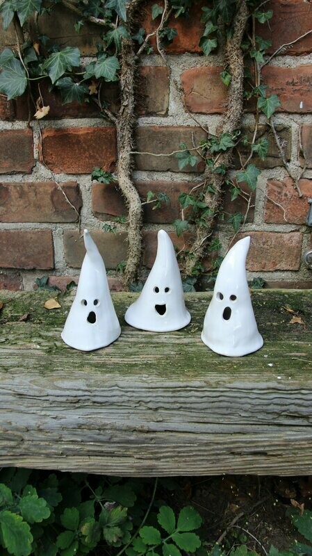 3 Gespenster aus Keramik, Halloween 3 Gespenster aus Keramik, Halloween