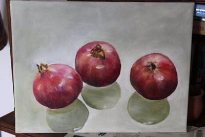 Granatäpfel, Öl auf Leinwand, 40 x 30 cm