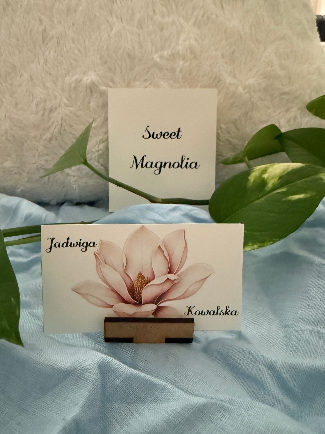 Winietka weselna nierozkładana z kwiatem magnolii – Sweet Magnolia