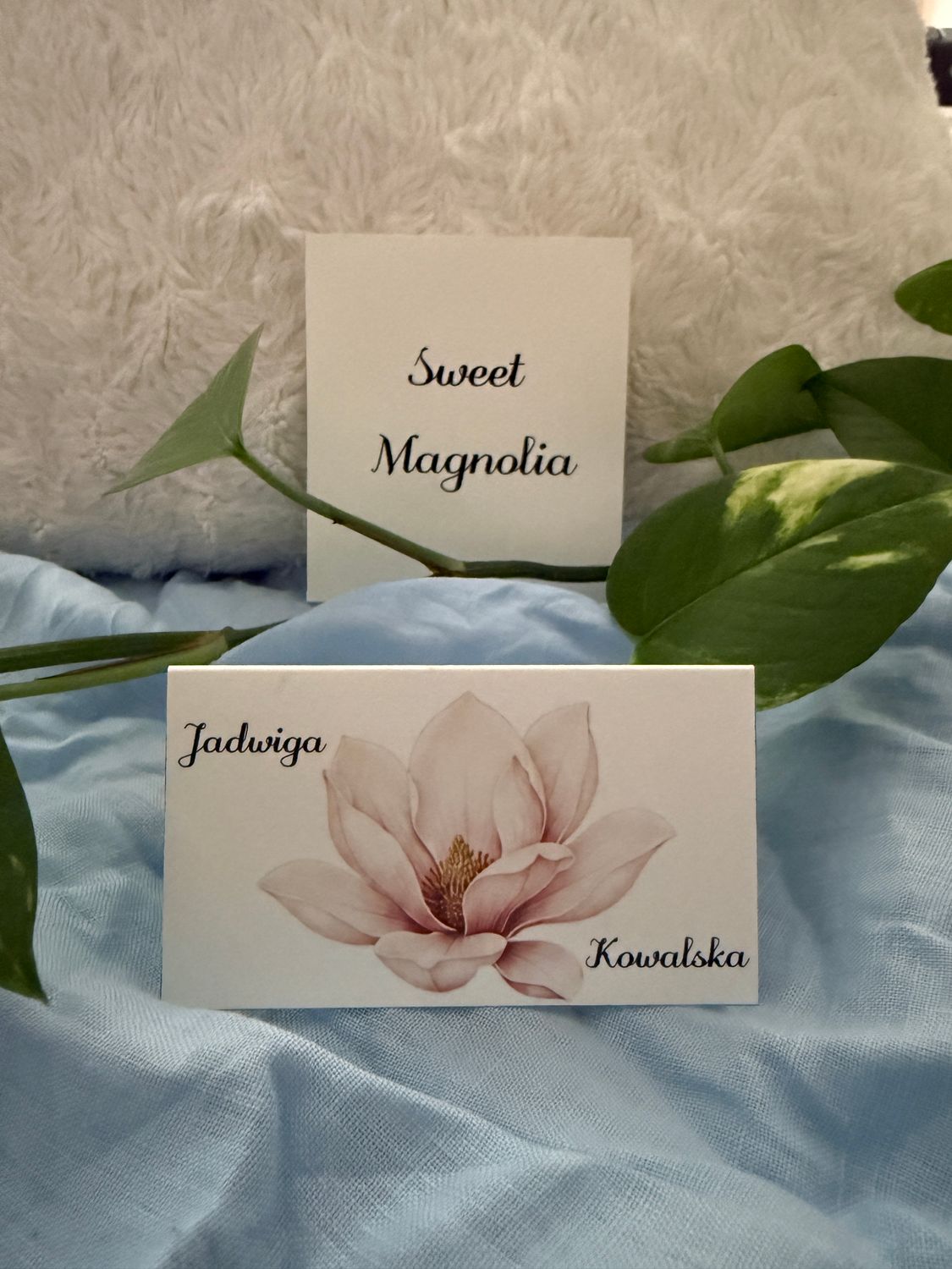 Winietka weselna składana z kwiatem magnolii - Sweet Magnolia