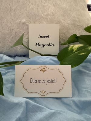 Winietka weselna składana ze złotym ornamentem – Sweet Magnolia