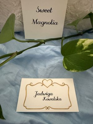 Winietka weselna nierozkładana z ozdobną ramką i sercem – Sweet Magnolia