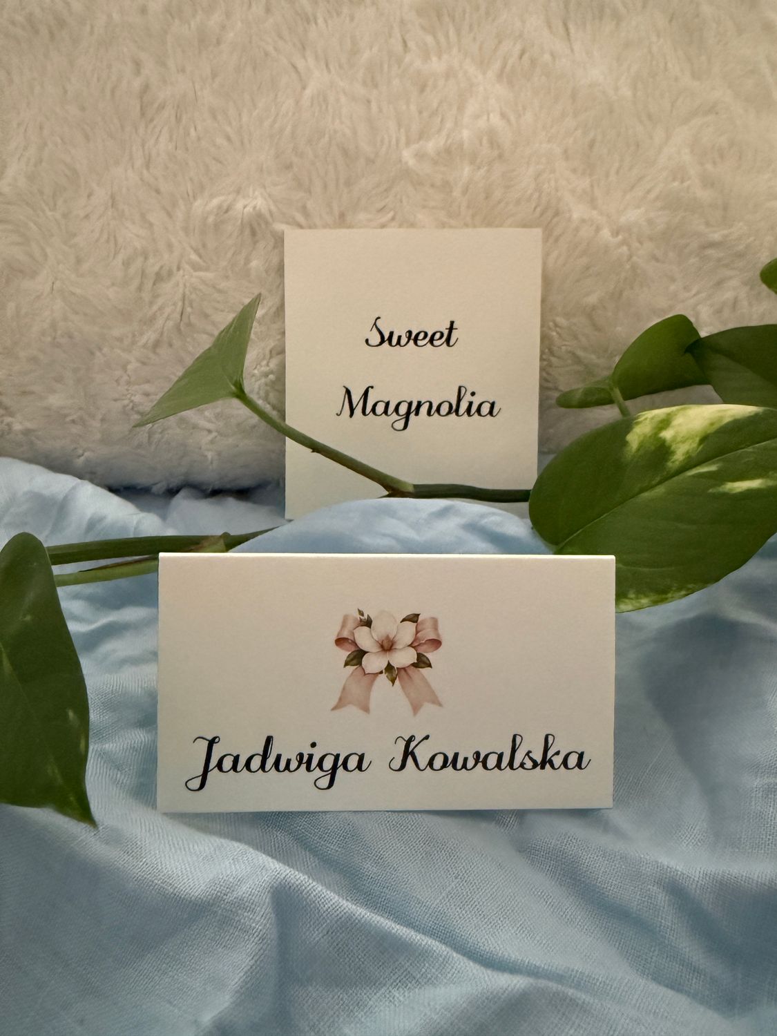 Winietka weselna składana z kwiatowym akcentem - Sweet Magnolia