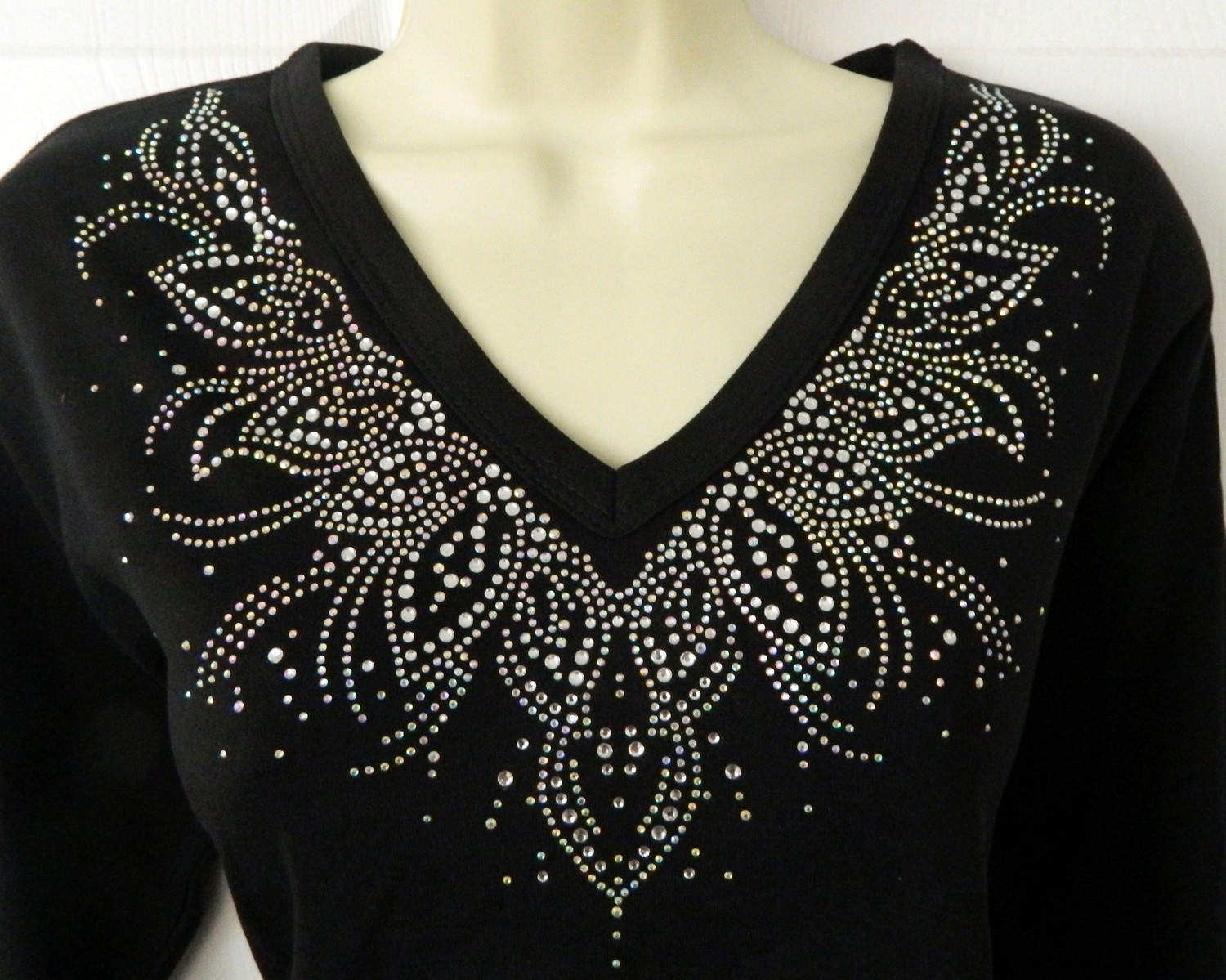 Floral Neckline- AB stones lots of sparkle