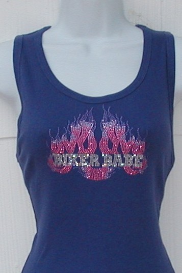 Biker Babe  (pink flames)