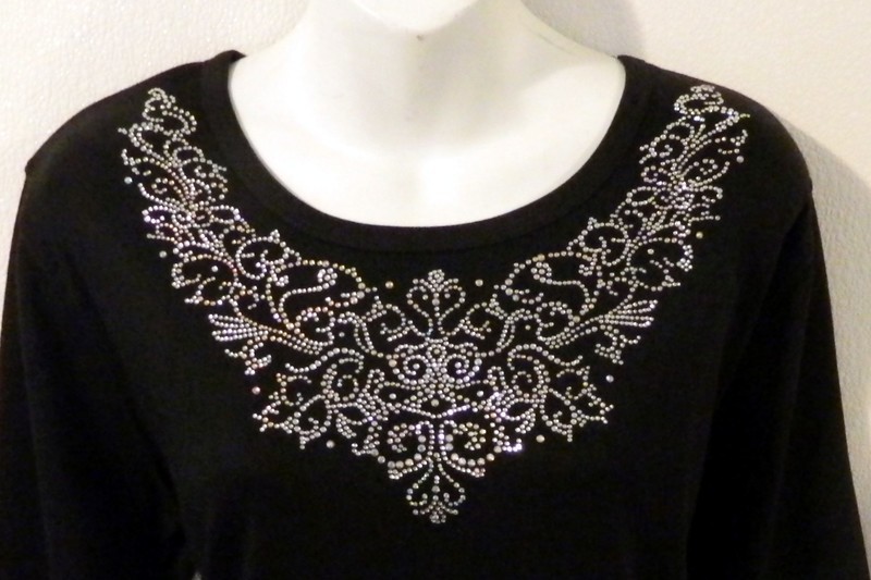 Ornate Vintage AB & Clear RD Neckline