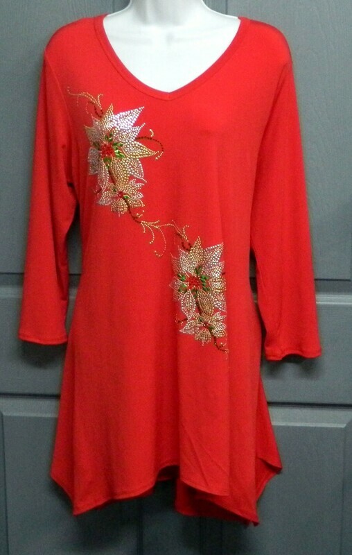 Christmas Tunic - GOLD Pointsetta