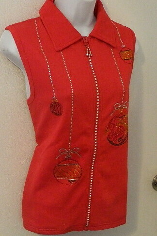 CHRISTMAS Vest w ornaments