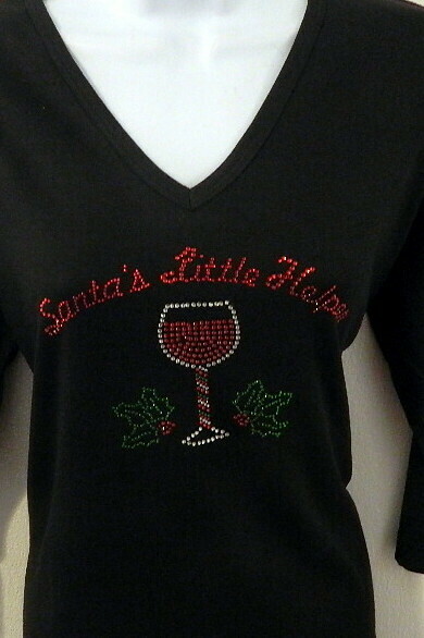 Santa's Little Helper  -Wine Glass
