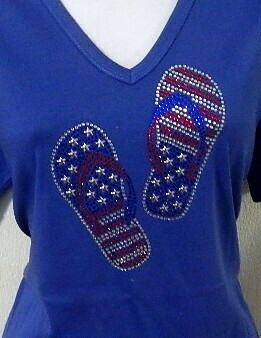 FLIP FLOPS-RED WHITE & BLUE