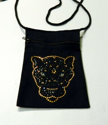 Tiger Head
Zipperd Embellished Pouch -Black only