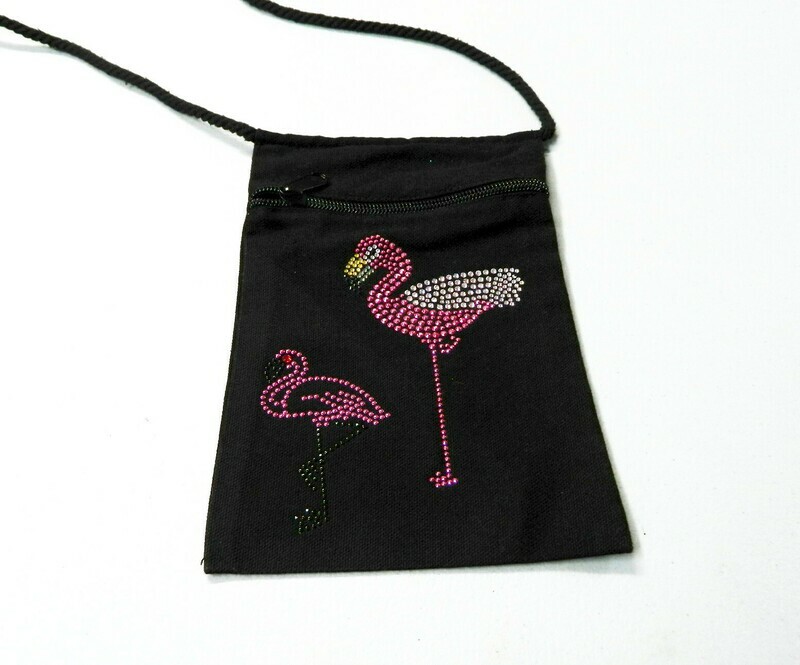 FLAMINGO 
Zipperd Embellished Pouch
