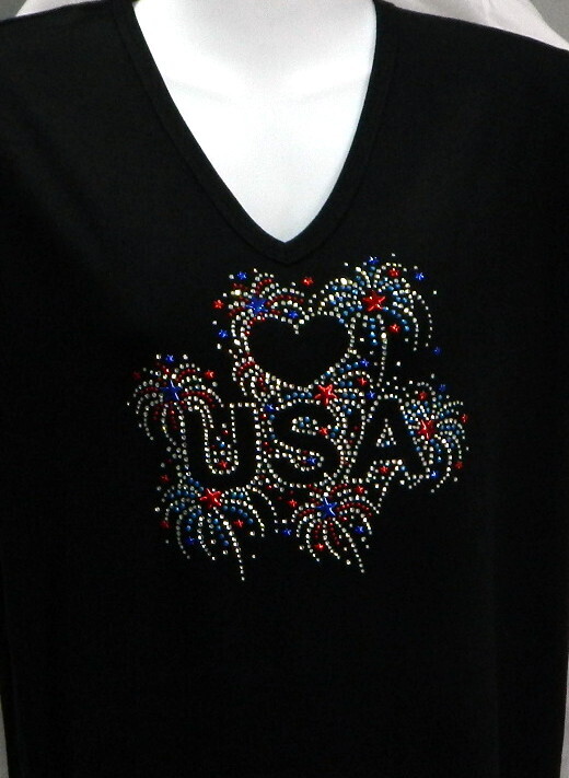 USA HEART w FIREWORKS