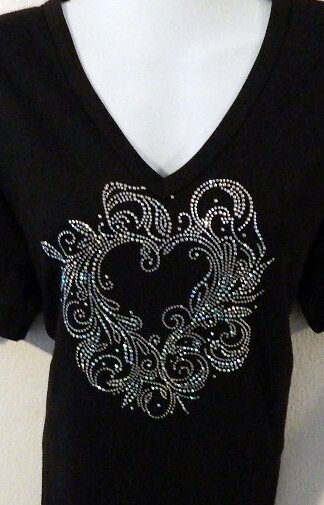 SWIRLY HEART - AB stones