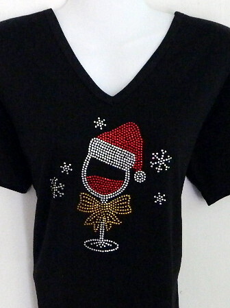 Christmas Wine Glass & Snowflakes