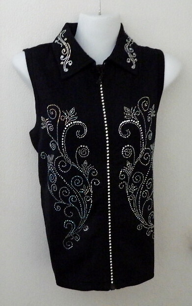 Vest w Vintage AB Swirls + Collar