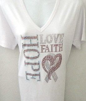 Breast Cancer Awareness Pink Ribbon   HOPE - LOVE - FAITH