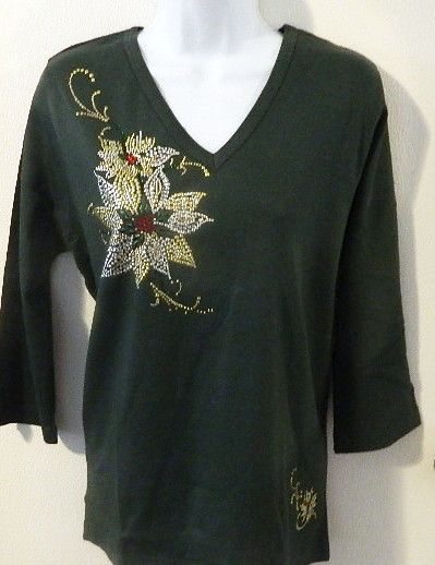 Christmas GOLD Pointsetta  on Shirt