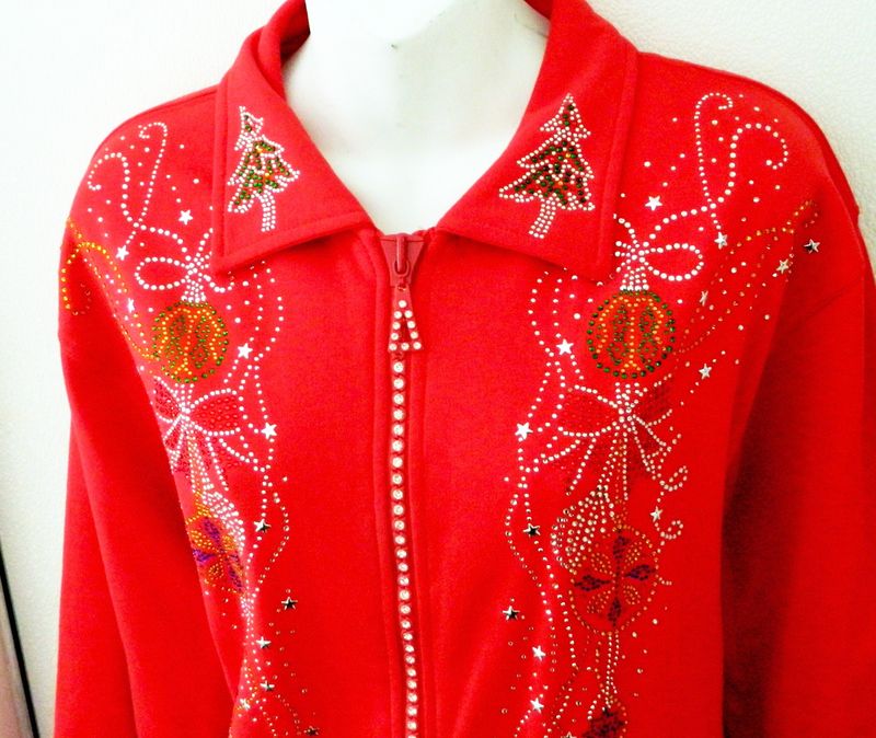 Christmas Ornament   Crystal Zippered Cardigan