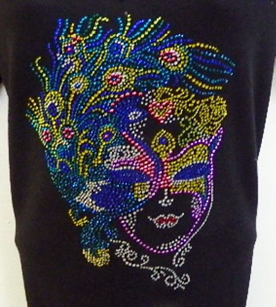 Mardi Gras Mask w Feathers