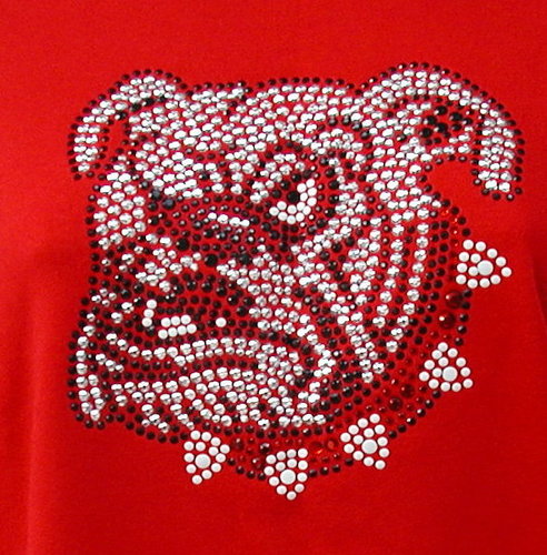 Bull Dog w Red & White Collar