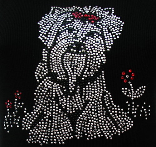 White Yorkie w Flowers