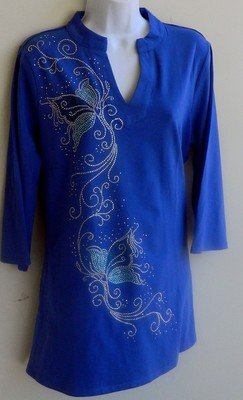 Tunic -  Blue Butterfly on Royal